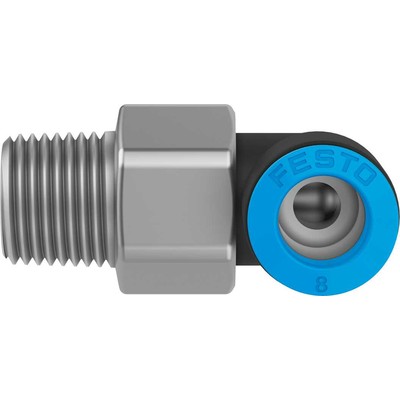 Push-in L-fitting, rotatable